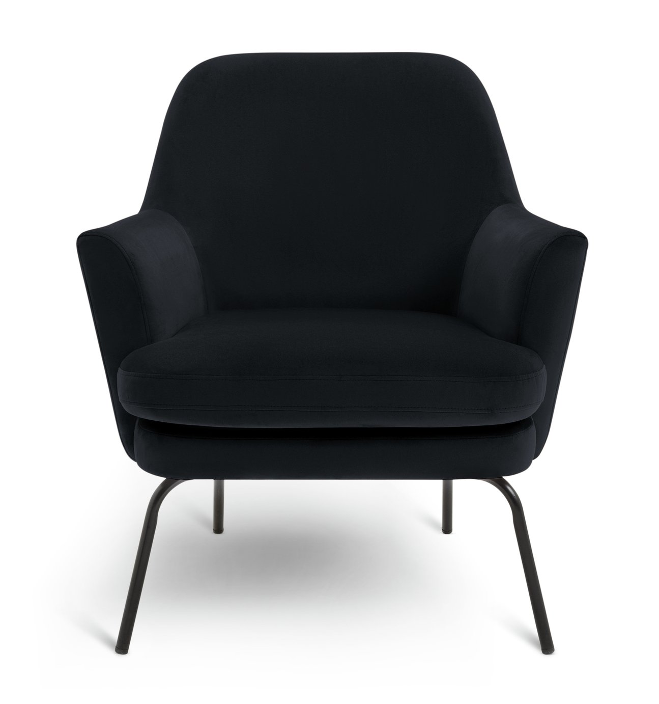 Habitat Celine Velvet Accent Chair - Black
