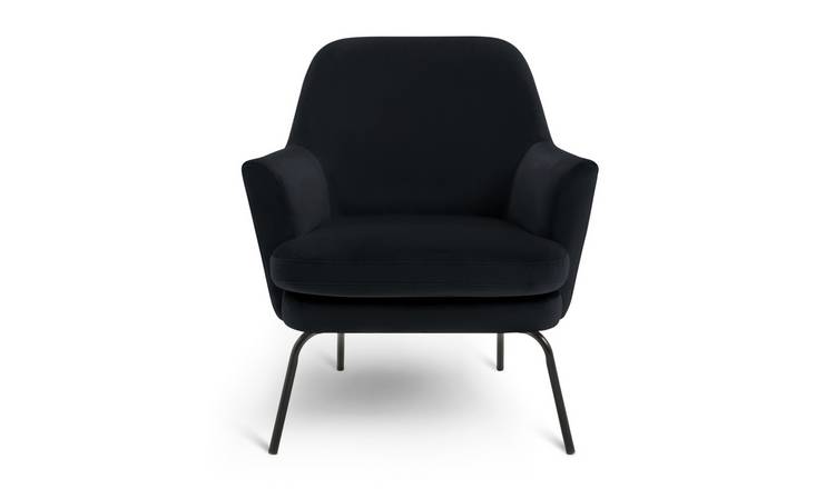 Black velvet occasional discount chair