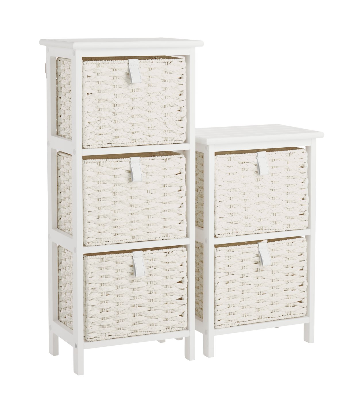 Argos Home Tongue And Groove 2 And 3 Drawer Unit - White 