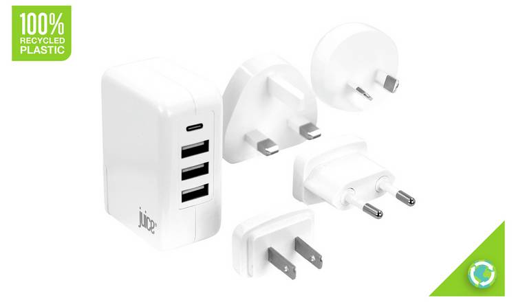 Juice USB-A and USB-C Travel Universal Charger - White