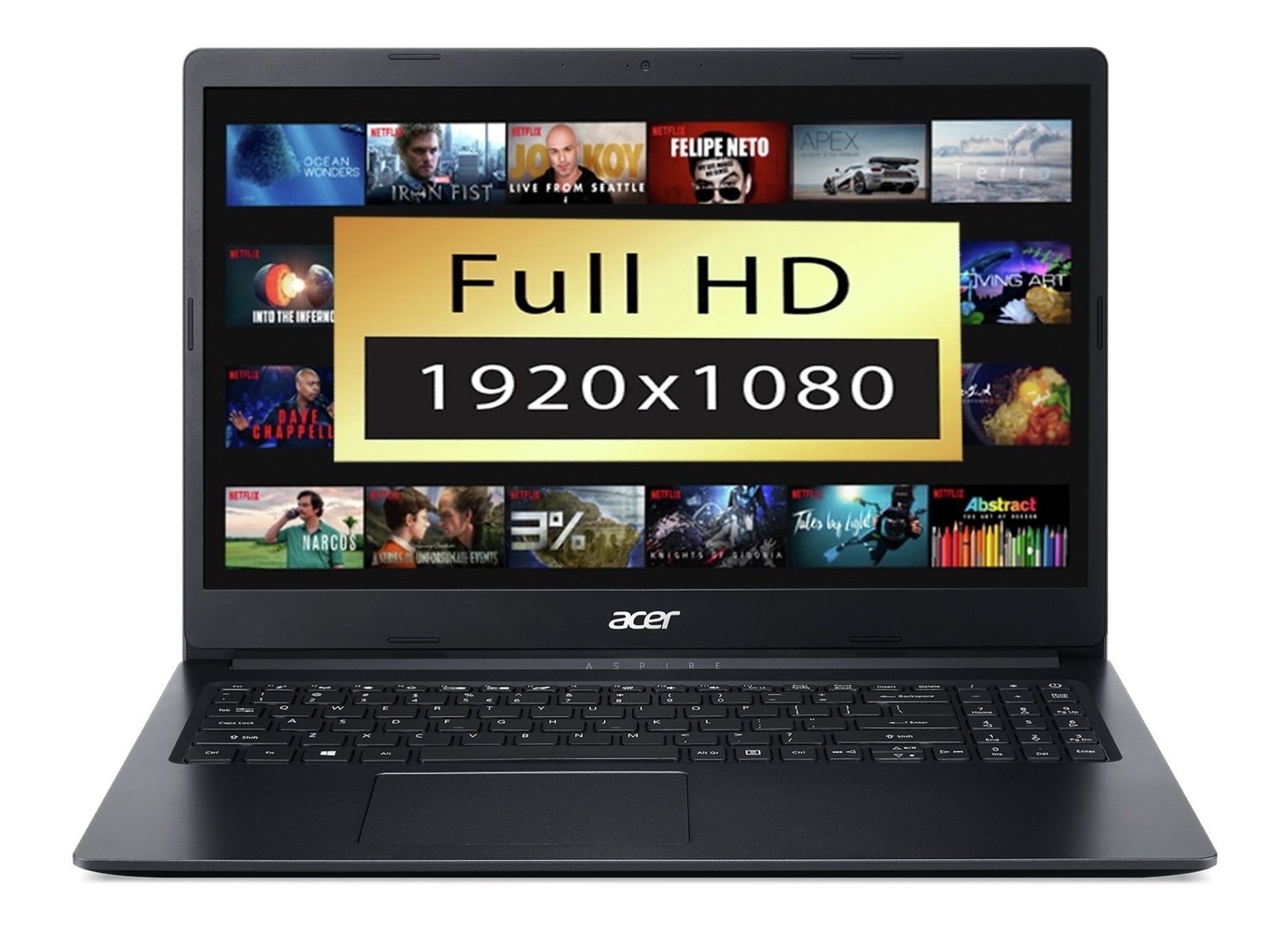 Acer Aspire 3 15.6 Inch A9 4GB 1TB FHD Laptop - Black