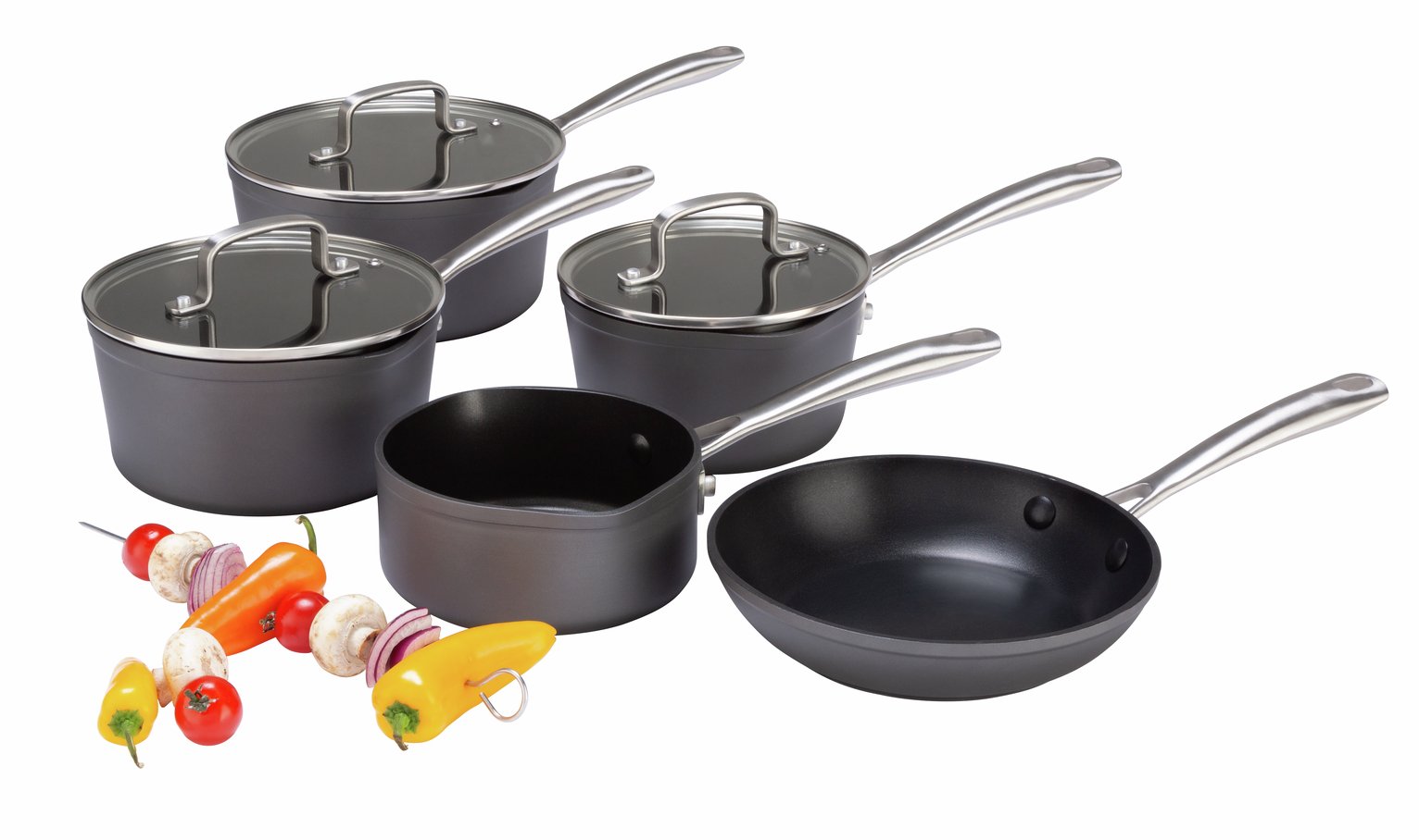 Buy Habitat 5 Piece Hard Anodised Aluminium Pan Set | Pan sets | Argos