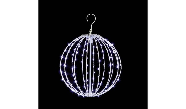 Premier Decorations White Hanging Ball Christmas Decoration