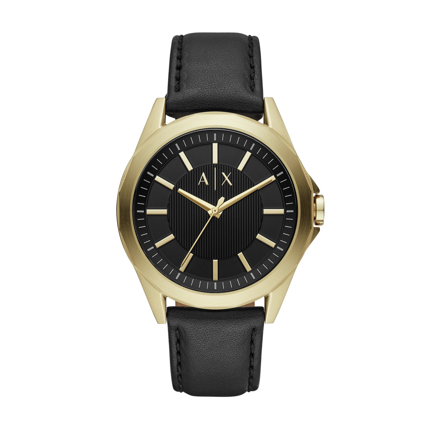 armani watch leather strap mens