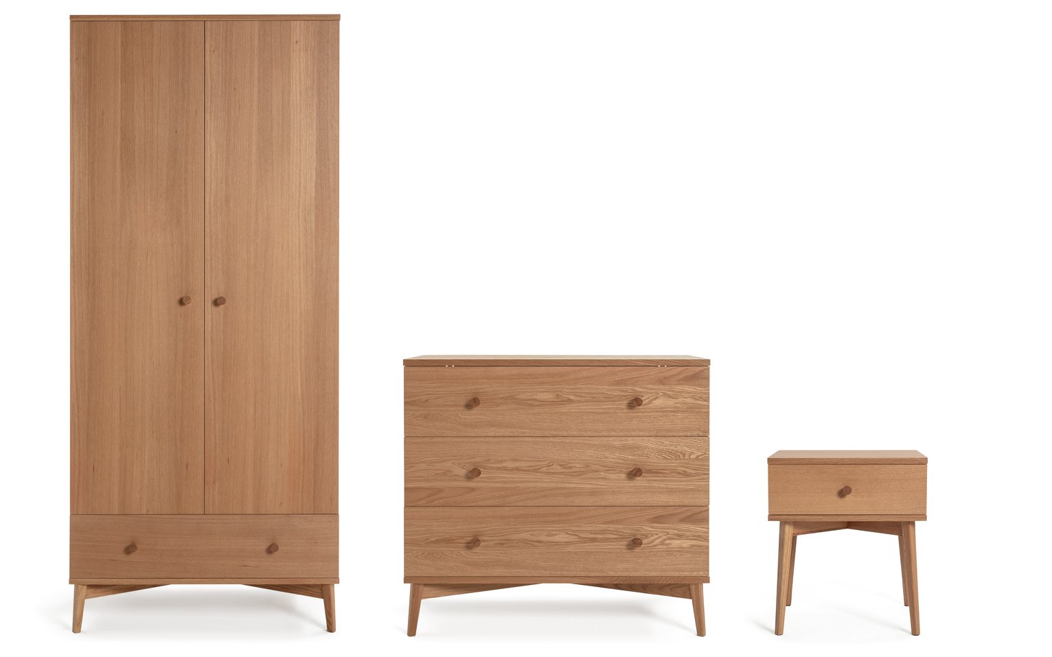 Habitat Kirk 3 Piece 2 Door Wardrobe Set - Oak