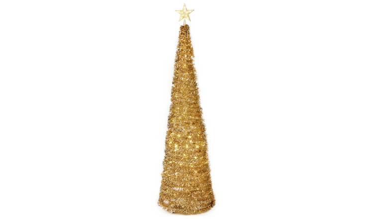 Premier Decorations 6ft Pop Up Slim Christmas Tree - Gold