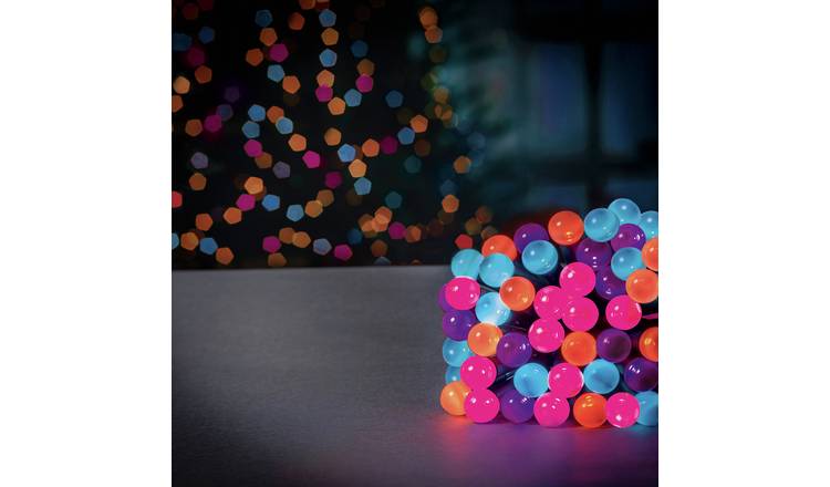 Premier Decorations Rainbow LED Christmas Pearl Berry Lights