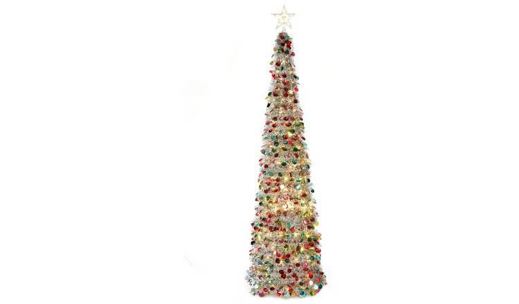 Premier Decorations 6ft Pop Up Slim Christmas Tree - Silver