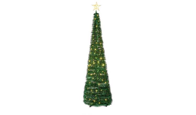 Premier Decorations 6ft Pre lit Pop Up Slim Christmas Tree