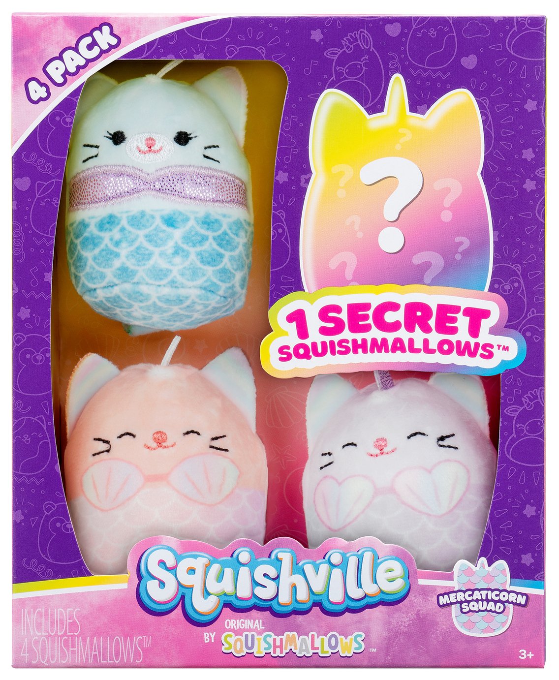 Squishville Squishmallows 4 Pack - Mer-Caticorn Squad