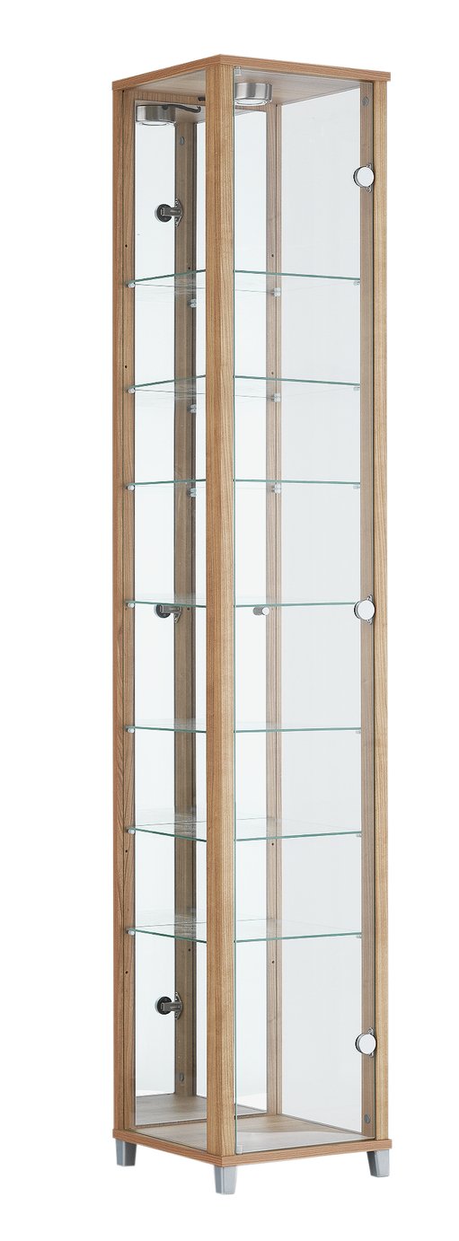 Argos Home 7 Shelf Glass Tall Display Cabinet - Oak