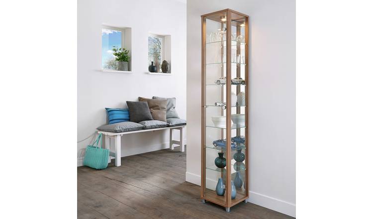 Argos home glass corner store display cabinet