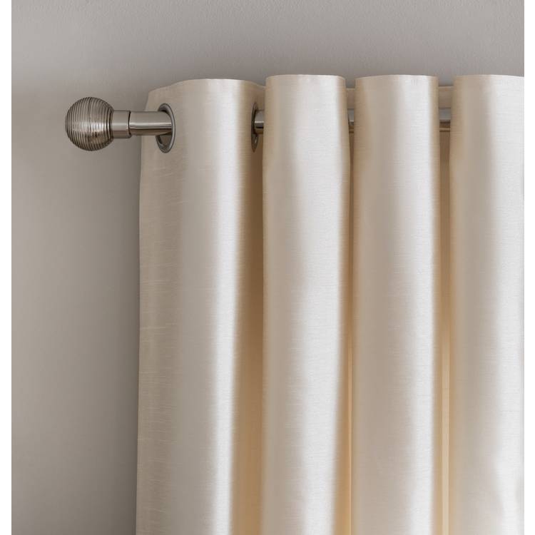 Habitat Faux Silk Fully Lined Eyelet Curtains - Champagne 0