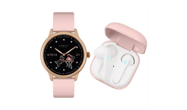Radley Pink Strap Smart Watch and Earbud Set
