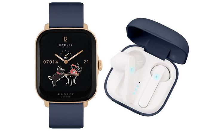 Buy Radley Navy Strap Smart Watch and Earbud Set Fitness and