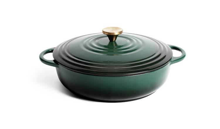 Habitat 4 Litre Cast Iron Casserole Dish - Green