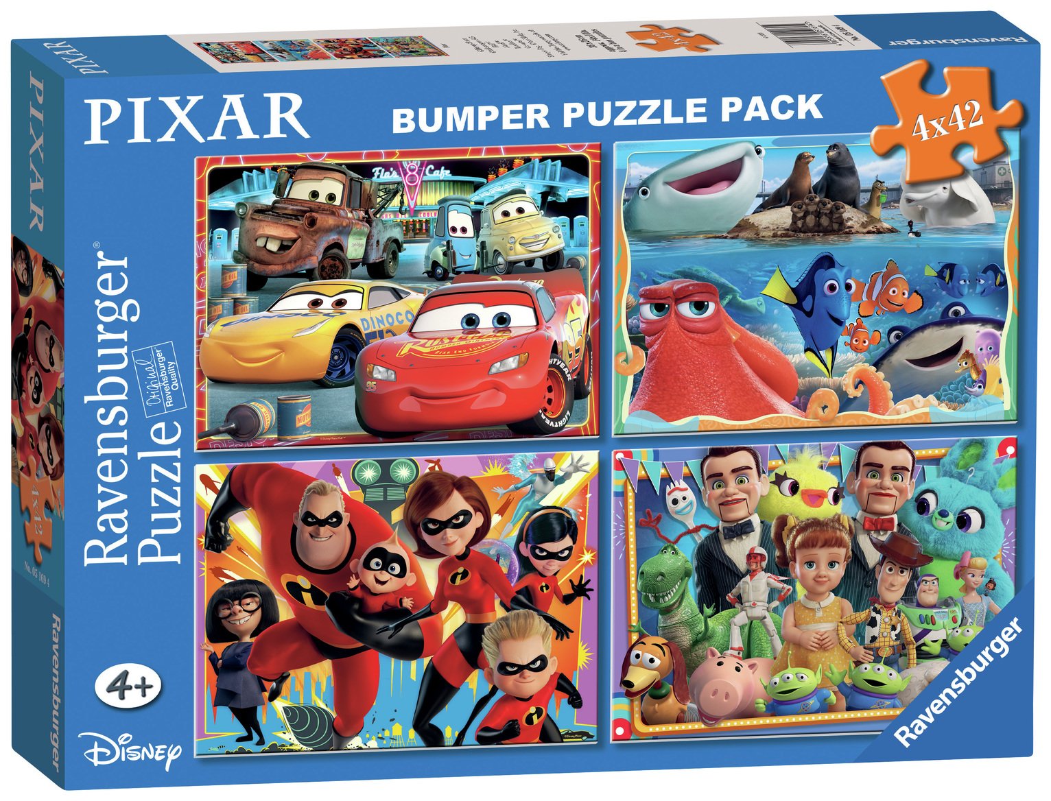 Disney Pixar 4x42 Piece Bumper Pack Jigsaw Puzzle