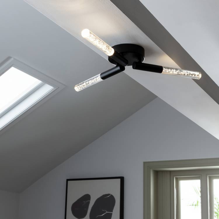 Argos Home Bubble Metal LED Flush to Ceiling Light - Black 0
