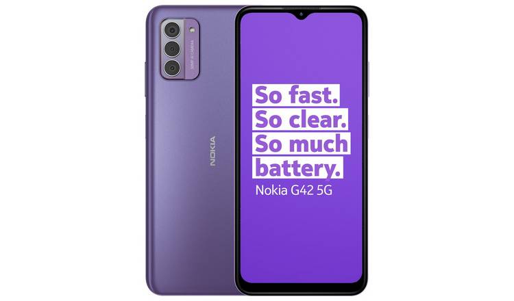 SIM Free Nokia G42 5G 128GB Mobile Phone - Purple