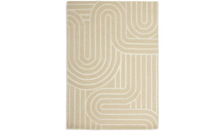 Habitat Mirage Patterned Carved Rug - Cream - 120x170cm