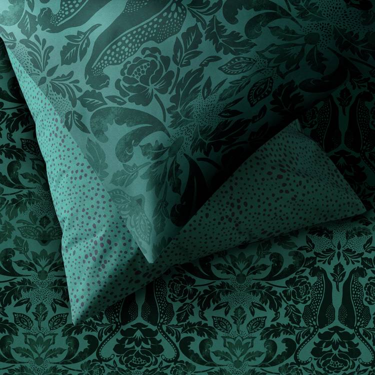 Habitat Damask Print Green Bedding Set - Double 0