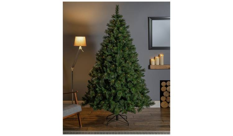 Premier Decorations 8ft Prelit Ridgemere Pine Christmas Tree