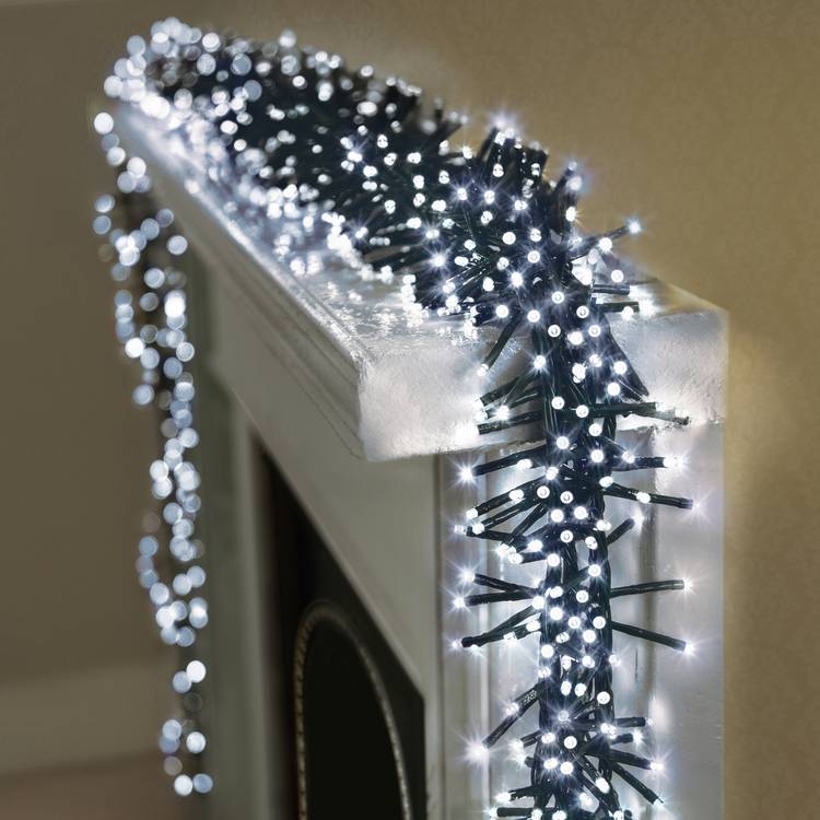 Premier Decorations 3000 White LED Christmas Cluster Lights 0