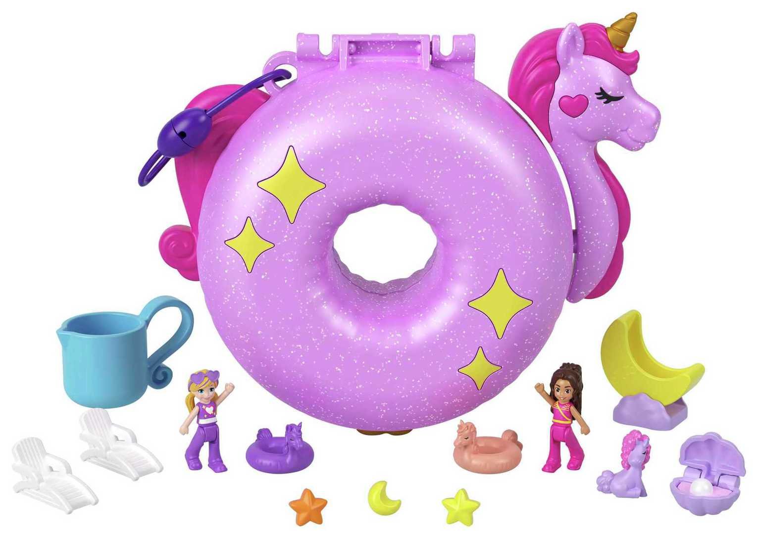 Polly Pocket Unicorn Floatie Compact Micro Doll Playset
