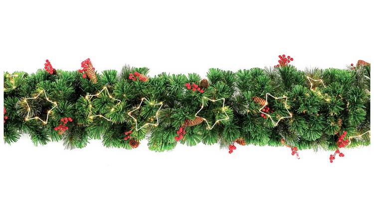 Premier Decorations Pre lit Snow Tipped Christmas Garland