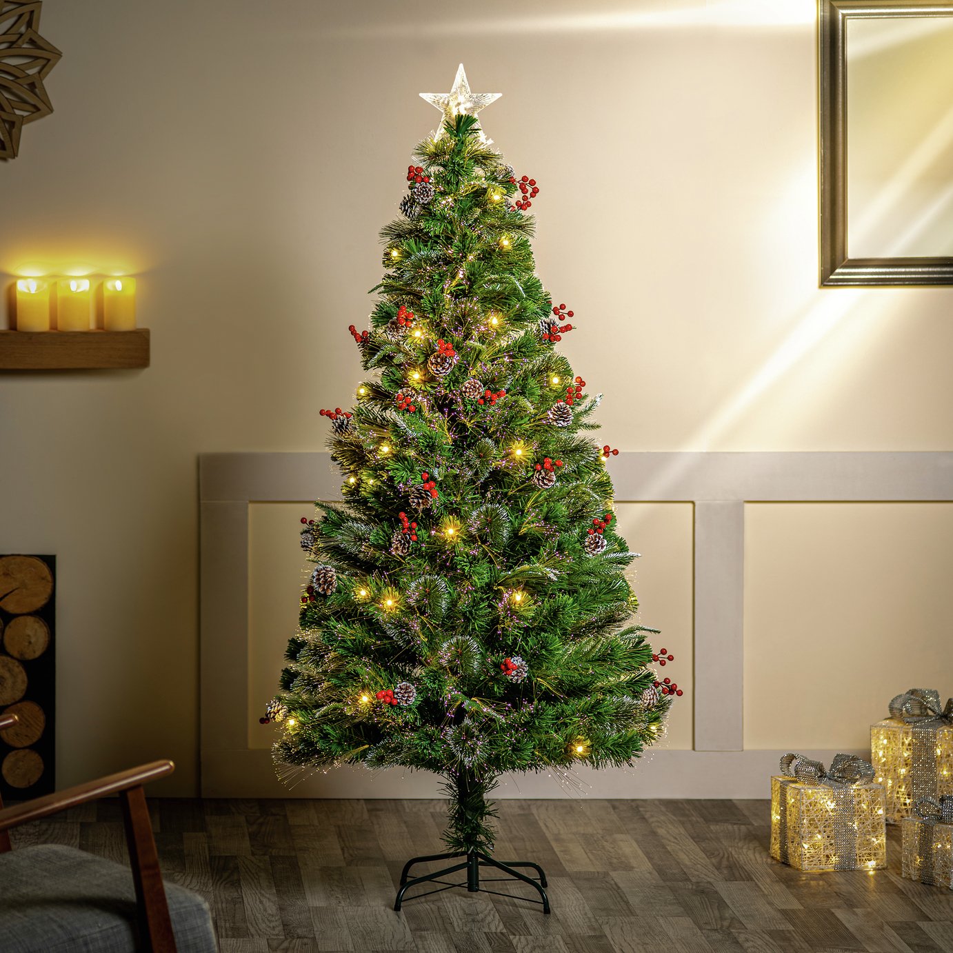 Premier Decorations 4ft Fibre Optic Christmas Tree (3118401) | Argos ...