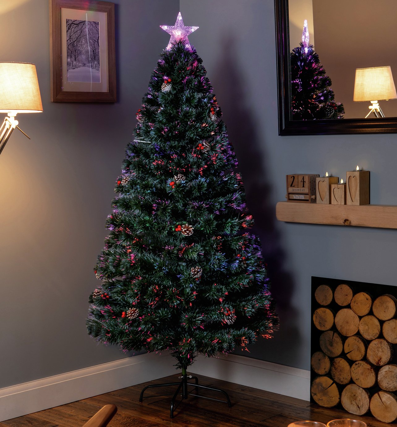 Premier Decorations 4ft Fibre Optic Christmas Tree