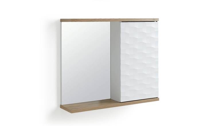 Habitat Zander Mirrored Cabinet - White