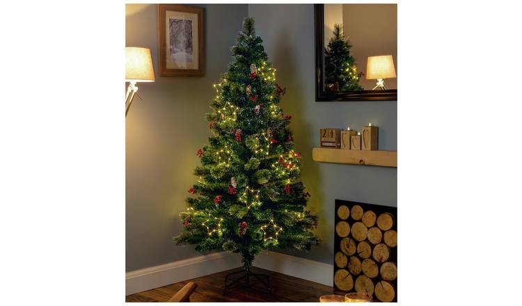 Premier Decorations 6ft Fibre Optic Snow Tip Christmas Tree