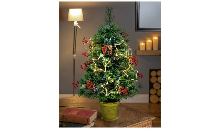 Premier Decorations 3ft Fibre Optic Snow Tip Christmas Tree