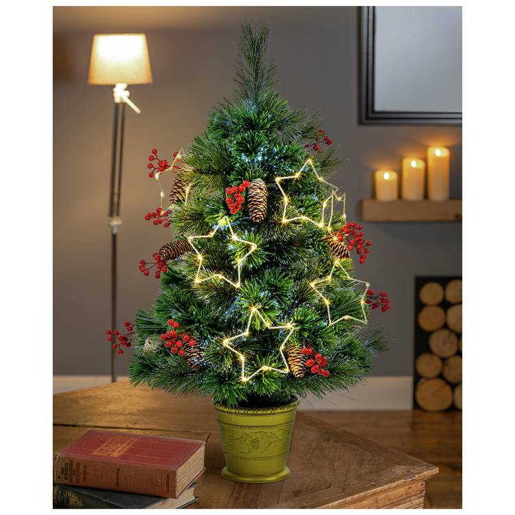 Premier Decorations 3ft Fibre Optic Snow Tip Christmas Tree 0