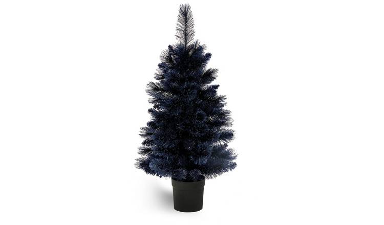 Premier Decorations 3ft Potted Fir Christmas Tree - Blue