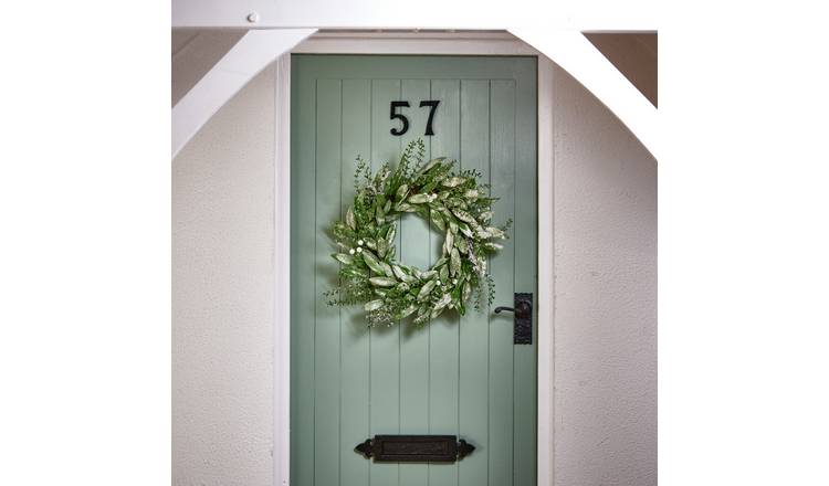 Premier Decorations Frosted Eucalyptus Christmas Wreath