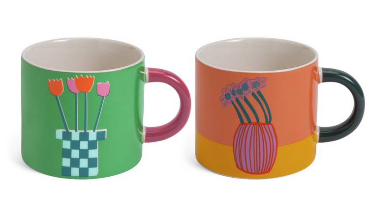 Buy Habitat x Designs In Mind Set of 2 Stoneware Mugs | Mugs and cups ...