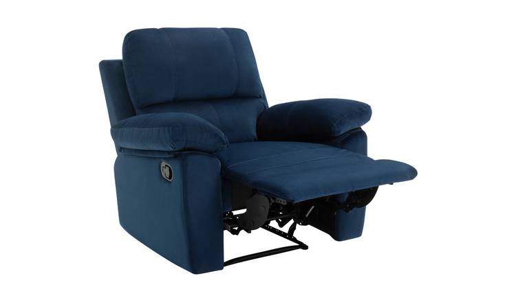 Buy Toby Velvet Manual Recliner Chair Navy Argos