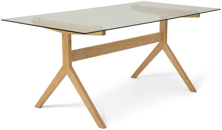 Glass top dining table on sale 6 seater price