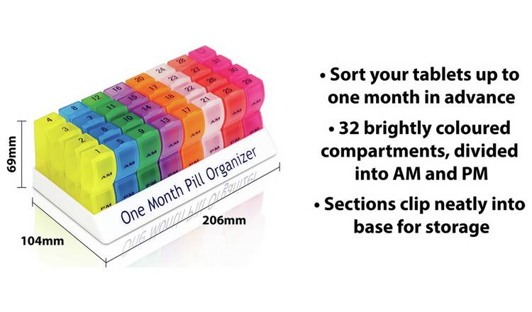 Buy Aidapt Monthly Pill Organizer Box Health accessories Argos