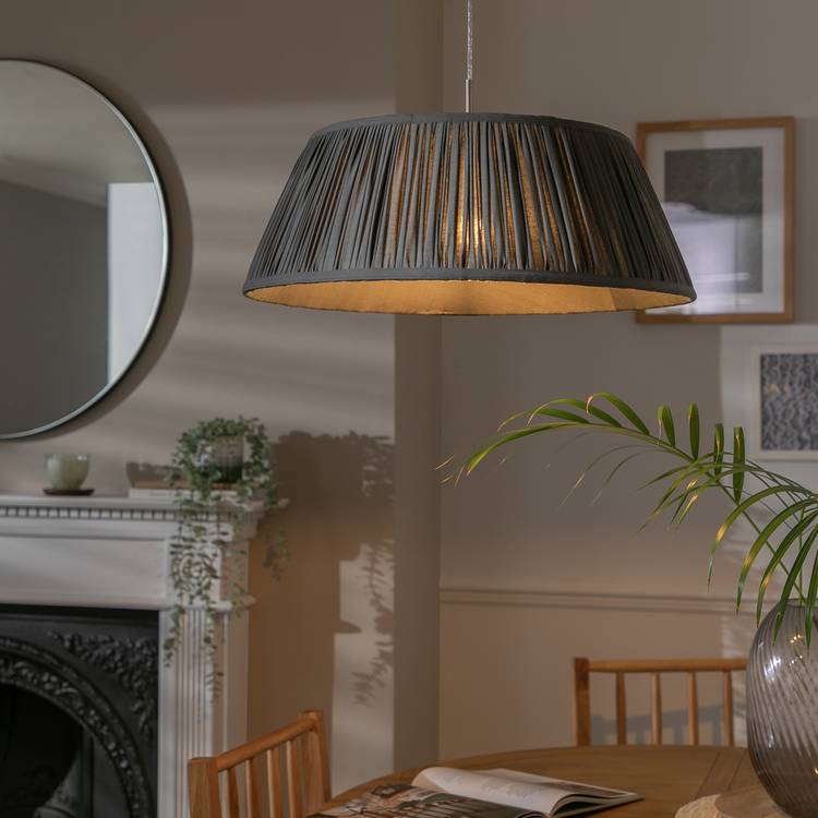Argos Home Pleated Metal Pendant Light - Satin Nickel 0