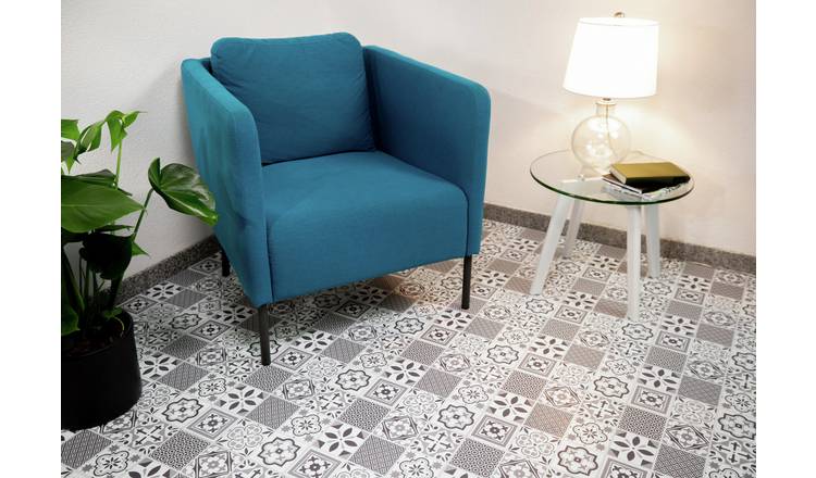 D-C-Fix Oriental Adhesive Vinyl Floor Tiles - Grey