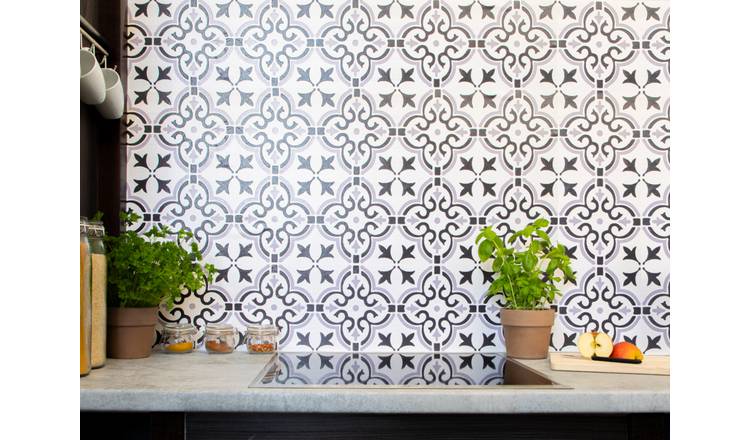 D-C-Fix Floral Shapes 3D Grey Wallpaper
