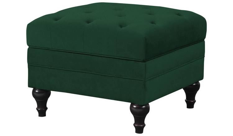 Velvet green outlet footstool