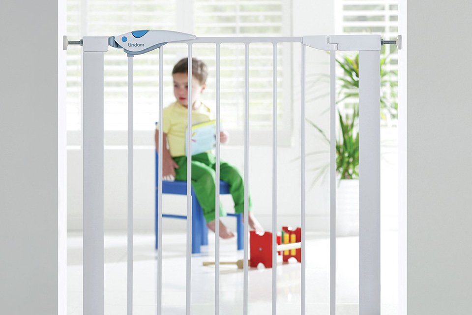 Safety gates. Keep your little ones safe in one room, or keep them from getting into another one.