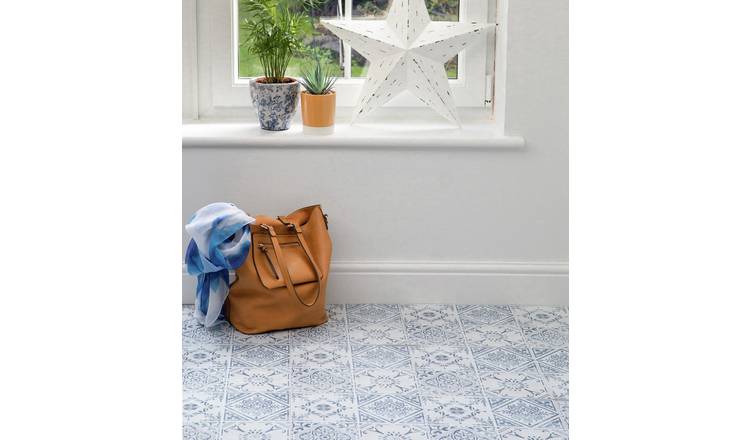 D-C-Fix Vintage Self Adhesive Vinyl Floor Tiles - Blue