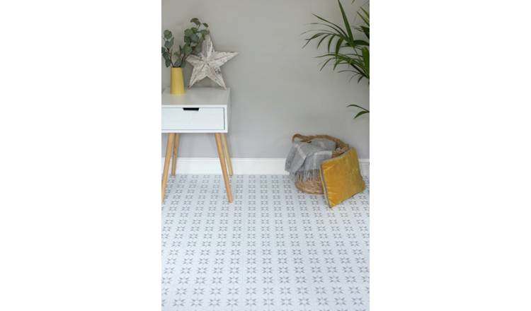 D-C-Fix Small Stars Adhesive Vinyl Floor Tiles - Grey