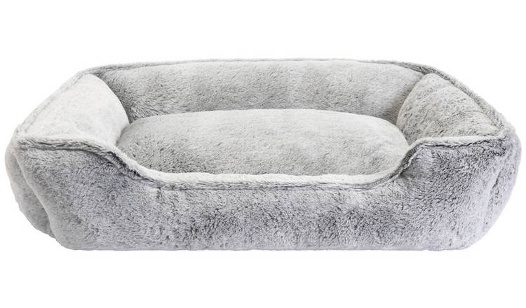 Large plush deals dog bed