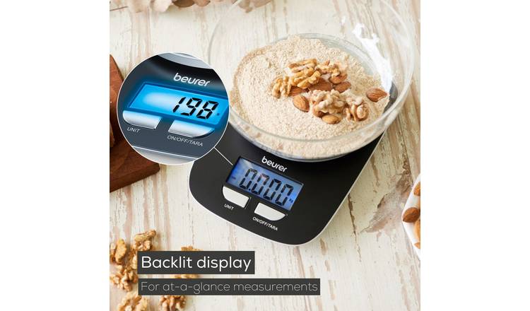 Beurer Digital Kitchen, Food Scale with Easy-to-Read Touch Display, 11 lbs, KS26